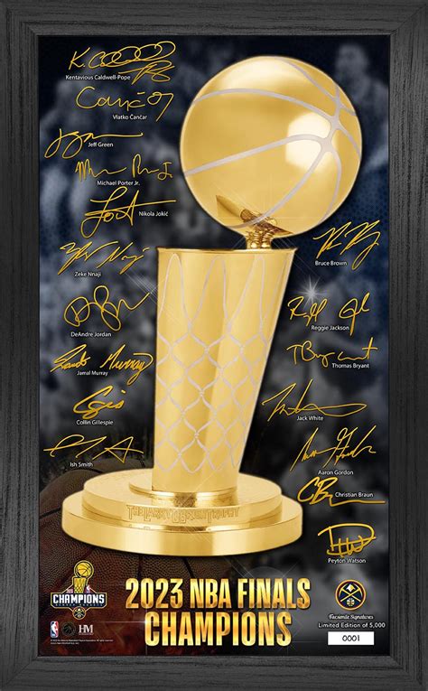 Denver Nuggets 2023 NBA Champions Signature Trophy Pano Frame ...