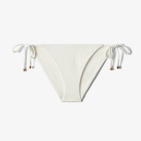 Latte JC Monogram Print Regenerated Nylon And Lycra Triangle Bikini Brief AUBRIE Summer 2022