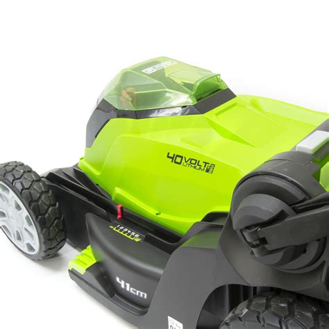 Greenworks 40v 41cm Lawnmower With 2ah Battery And Charger Machine Mart Machine Mart