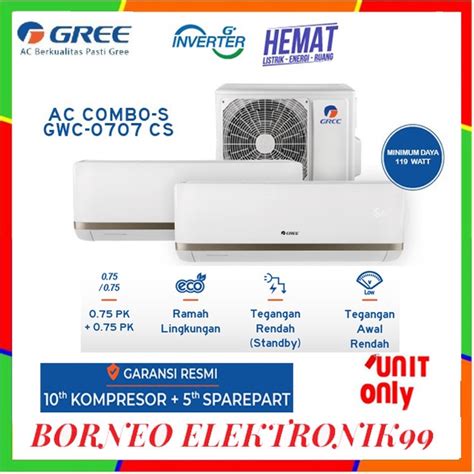 Jual AC GREE COMBO SPLIT INVERTER 2 INDOOR 3 4PK 3 4PK 1 OUTDOOR UNIT