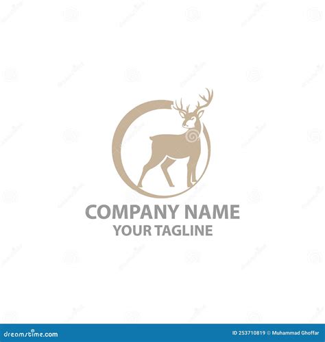 Unique Deer Circular Logo Design Icon Deer Head Circular Icon Stock