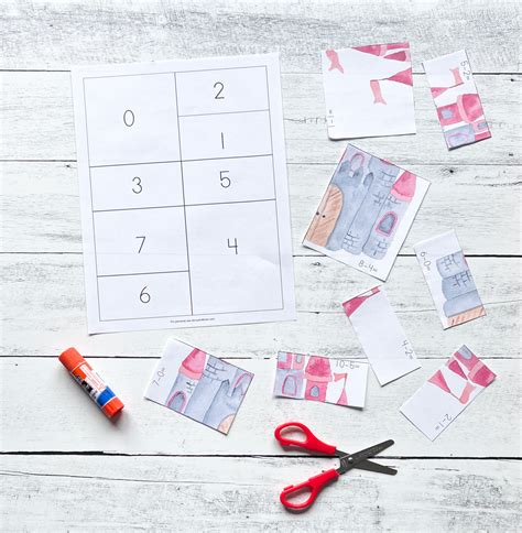 Princess Math Puzzle Worksheet For Kindergarten
