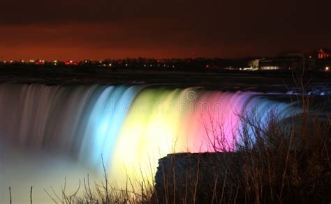 Niagara Falls - Horseshoe Falls (Canadian Falls) by Night Stock Photo ...