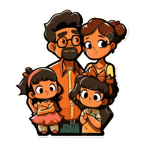 Clipart De Imagem De Adesivo De Retrato De Família Vetor Png Design