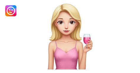 Skinny Blonde Woman With Pink Dress Whole Body Emoji AI Emoji Generator