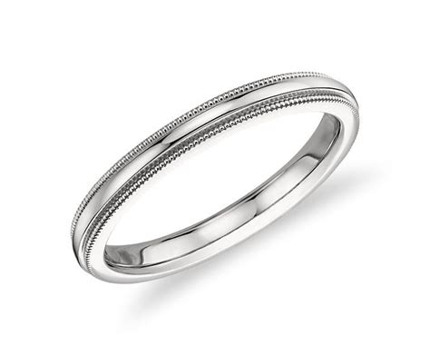 Milgrain Wedding Band Platinum Ivonne Golden