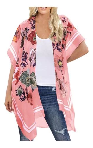 H Blusa Tipo Cárdigan Estilo Kimono Playa De Chifón Con Esta Cuotas