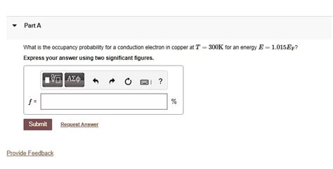 Solved Part A What Is The Occupancy Probability For A Conduction