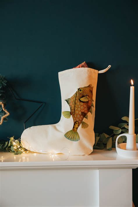 Fish Christmas Stocking Holiday Stocking Contemporary Christmas