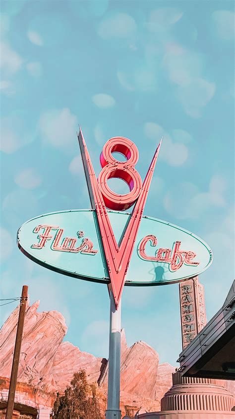 Download Flos V8 Cafe Sign Disneyland Wallpaper