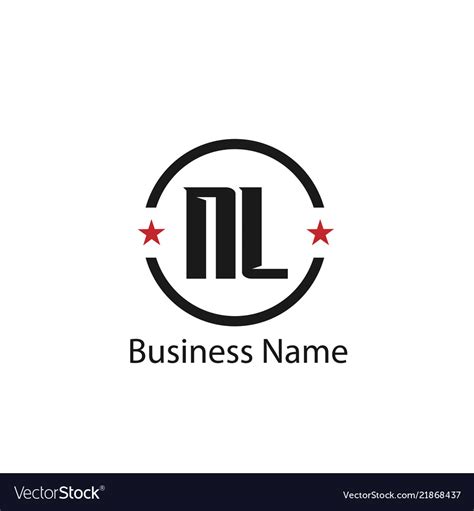 Initial Letter Nl Logo Template Design Royalty Free Vector