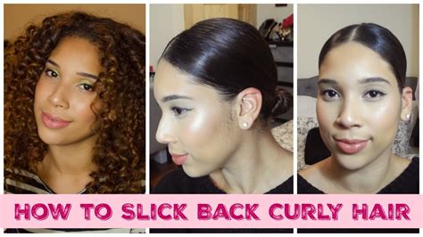 How To Slick Back Curly Hair Into A Low Bun Gypsyinthecity Youtube