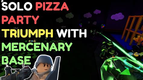 Solo Pizza Party Triumph With Mercenary Base Roblox Tower Defense Simulator Youtube