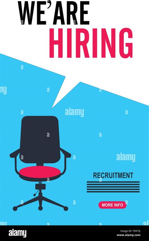 Hiring Recruitment Design Poster We Are Hiring Vector Illustration
