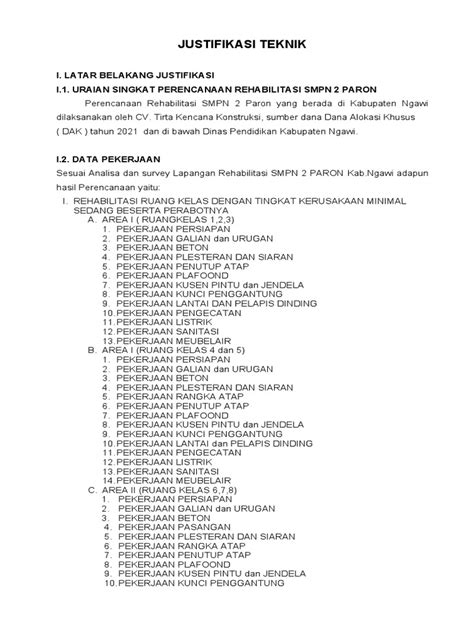 Justifikasi Teknis Pdf