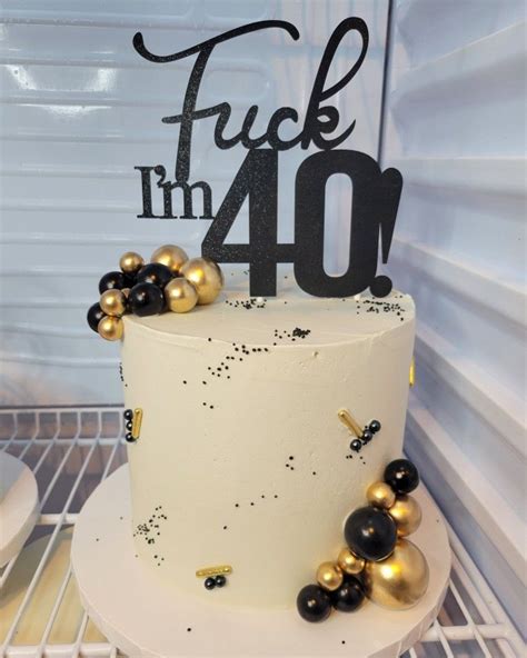 40th Birthday Cake 40th Birthday Cakes Black And Gold Birthday Cake