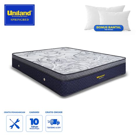 Jual Uniland Springbed Diamond Plushtop Biru Hanya Kasur Spring Bed