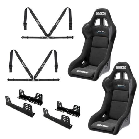 Sparco Evo XL QRT FIA Bucket Seat And Harness Motorsport Bundle