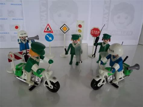 Playmobil Vintage City Life Action Policiers Motard Motos Set De