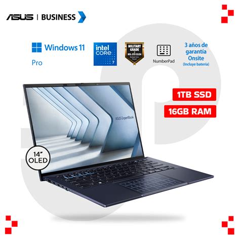 ASUS ExpertBook B9 OLED 14" Executive Business Laptop — Intel Core Ultra 9 185H vPro, 32GB DDR5 ECC/Non-ECC RAM, 1TB PCIe Gen4 NVMe SED SSD, Win 11 Pro 64-Bit (B9403CV-U9H32G1TBNV-W11P)