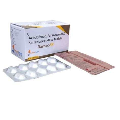 Aceclofenac Paracetamol And Serratiopeptidase Tablet At ₹ 150box
