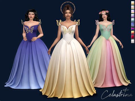 The Sims Resource Celastrina Gown Sims 4 Mods Clothes Sims 4