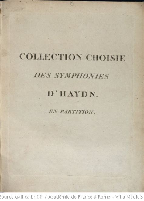 Collection choisie des symphonies d Haydn Tome troisième symphonies