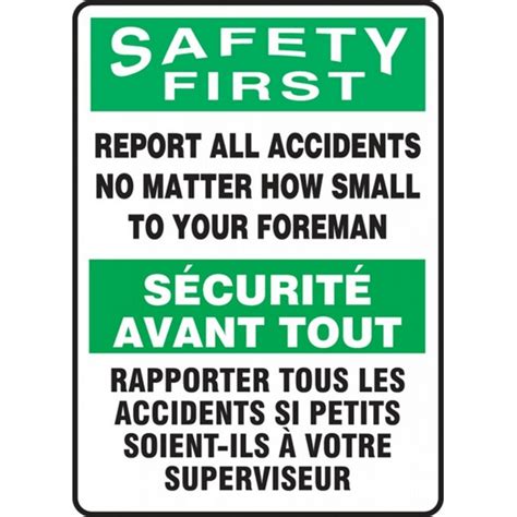 Buy Accuform FBMGSH906VP Sign Safety First Report All Accidents