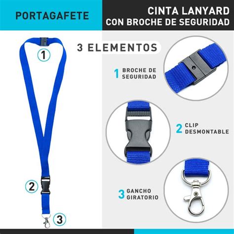 Cinta Portagafete Lanyard Con Broche De Seguridad Paq 5 Pzs Mercadolibre