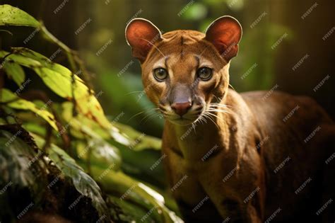 Premium Ai Image A Fossa The Sleek And Elusive Predator Of