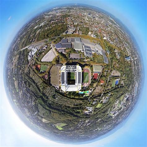 Luftbild Dortmund Fish Eye Perspektive Arena Des BVB Stadion