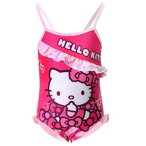 Free Shipping Kids Swimwear Hello Kitty Children Swimwear One Pieces