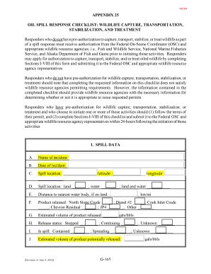 Fillable Online Dec State Ak ARRT Oil Spill Response Checklist Alaska