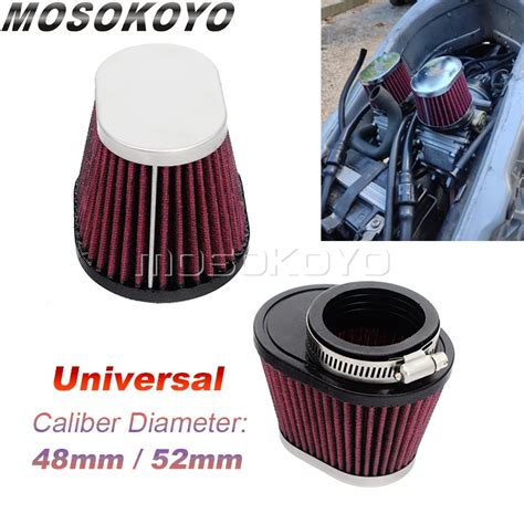 Universal Cafe Racer Air Filter Motorcycle 48mm 52 Mm Air Cleaner Oval