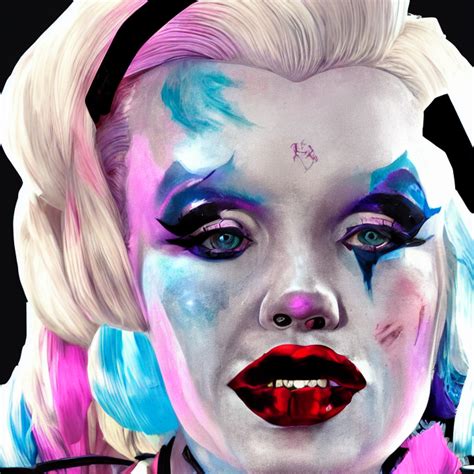 Krea Ai Portrait Of Marilyn Monroe As A Harley Quinn In Su