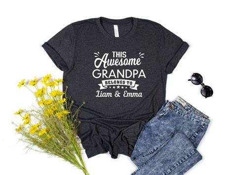 Personalized Grandpa Shirt Custom Names Grandchildren Etsy