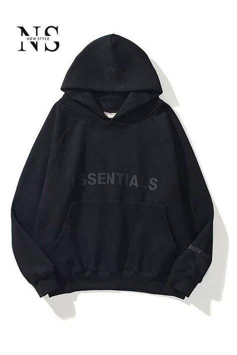 Fear Of God Essentials 3d Silicon Applique Pullover Hoodie Dark Slatestretch Limoblack