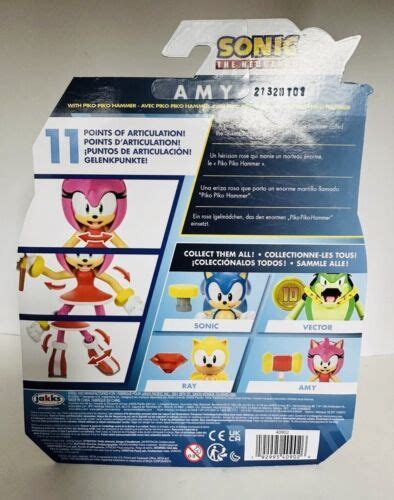 Jakks Pacific Sonic The Hedgehog Amy Rose With Piko Hammer 4 Action