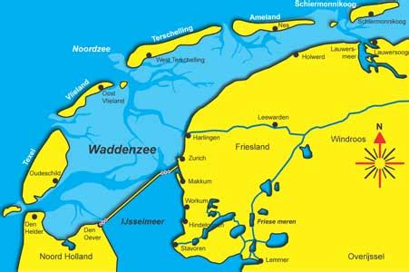 Kaart Waddenzee Kaart