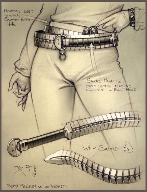 Final whip sword concept -"Scott pilgrim vs the World" pencil and ...