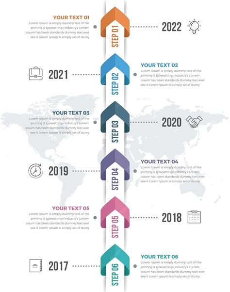 Línea De Tiempo Vertical Infografía Vector Premium