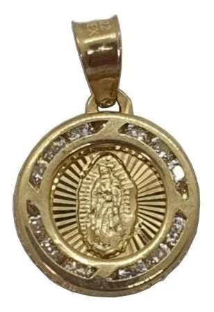 Medalla De La Virgen De Guadalupe Oro 10k Bautizo Cadena Reg 899 En