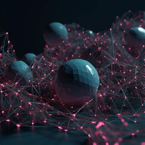 Premium Ai Image A Close Up Of A Bunch Of Balls With Pink Lights Generative Ai