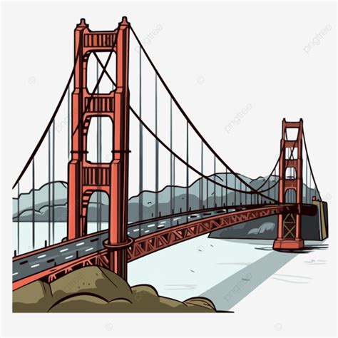 Puente Golden Gate Clipart Una Ilustraci N De La Caricatura Del Puente