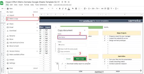 Matriz de Impacto-Esfuerzo | Plantilla en Google Sheets