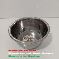 Jual Baskom Stainless Steel Tebal Diameter Cm Dalam Cm Merek