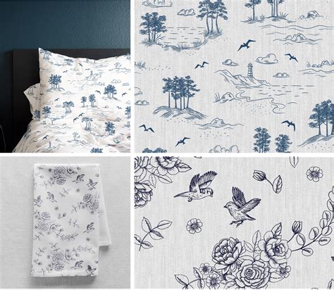 Toile De Jouy Pattern Seamless Behance