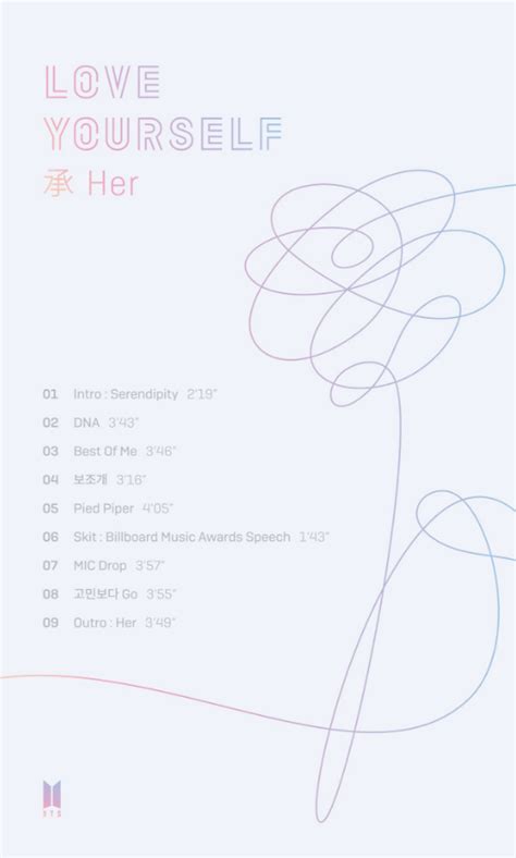 Bts Tracklist For Upcoming Album Love Yourself Her Is Finally