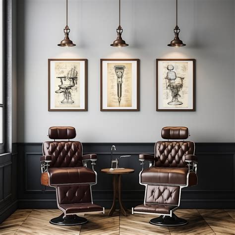 Vintage Barber Shop Posters Wall Art Barbershop Decor Barber Tools