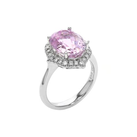 14K White Gold Oval Kunzite And Diamond Ring Josephs Jewelers